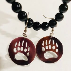 Bear Paw Earrings Hand crafted shell